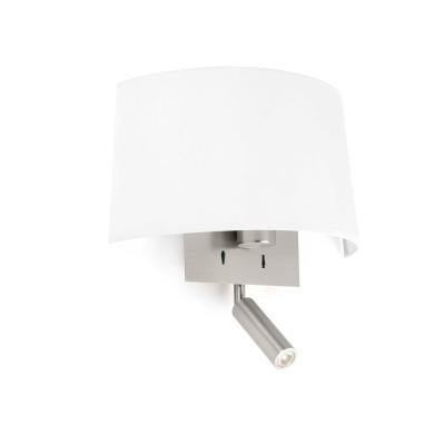 20023 Faro VOLTA WHITE WALL LAMP WITH LED READER E27 20W 2700