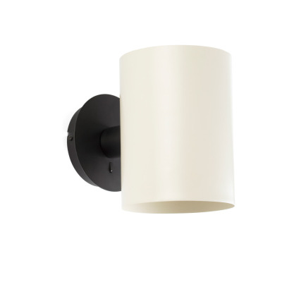 20031-80 Faro GUADALUPE BLACK WALL LAMP BEIGE SHADE