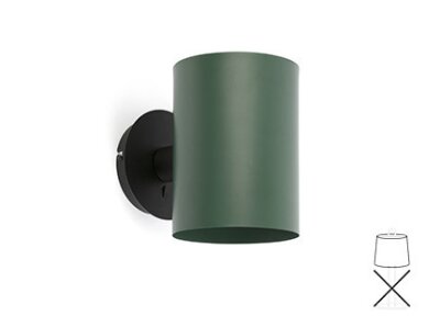 20036 TK-Lighting GUADALUPE SHADE GREEN CYLINDER   