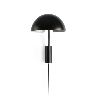 20042-123 Faro DOMINICA WALL LAMP S BLACK SHADE 1XE27