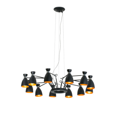 20048 Faro RETRO BLACK AND COPPER PEND LAMP 12L 12 X E14 MAX