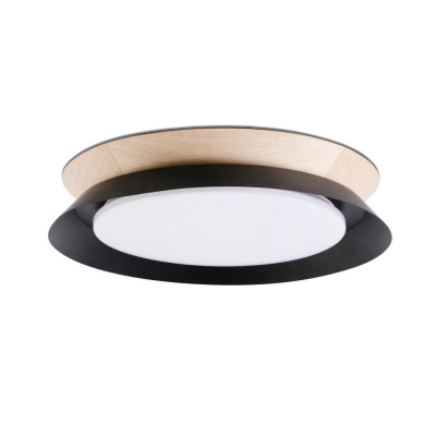 20094 Faro TENDER CEILING LAMP BLACK/WOOD LED 24W 3000K