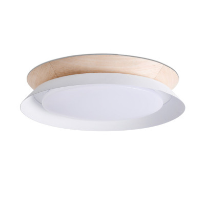 20095 Faro TENDER CEILING LAMP WHITE/WOOD LED 24W 3000K