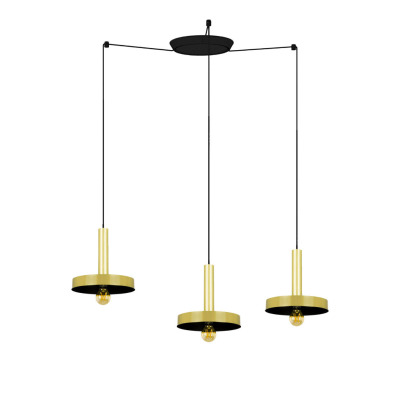 20161-3L Faro WHIZZ SATIN GOLD/BLACK PENDANT LAMP E27 60W 3L