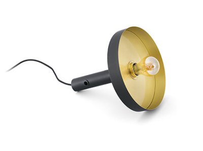 20162 TK-Lighting WHIZZ BLACK AND SATIN GOLD PORTABLE LAMP          