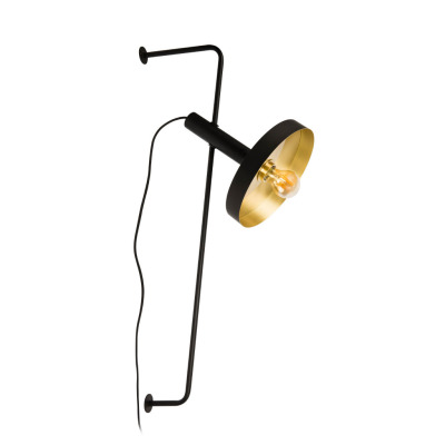 20165-95 Faro WHIZZ BLACK/GOLD WALL LAMP 1XE27