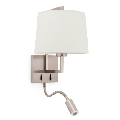 20172-02 Faro FRAME MATT NICKEL WALL L. W/LED READER BG SHADE