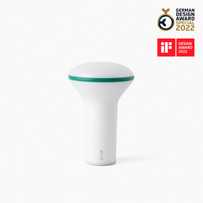20210 Faro BUDDY PORTABLE LAMP WHITE Y DARK GREEN 3W
