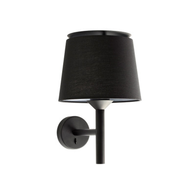 20301-93 Faro SAVOY BLACK WALL LAMP W/BLACK SHADE