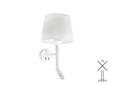 20302 TK-Lighting SAVOY W/L WHITE 1xE27 LED READER 3W               