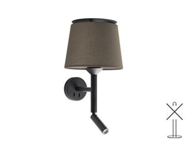 20303 TK-Lighting SAVOY W/L BLACK 1xE27 LED READER 3W               