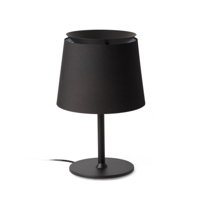 20305-83 Faro SAVOY BLACK TABLE LAMP W/BLACK SHADE