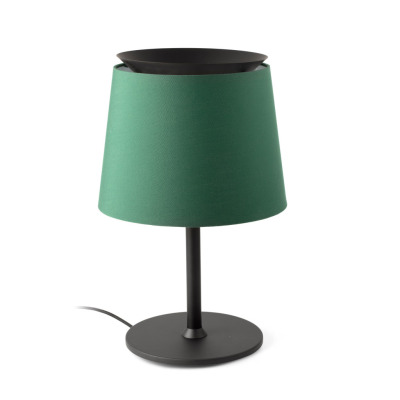 20305-84 Faro SAVOY BLACK TABLE LAMP W/GREEN SHADE