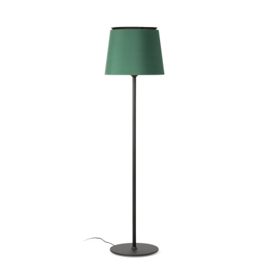 20307-87 Faro SAVOY WHITE FLOOR LAMP W/GREEN SHADE