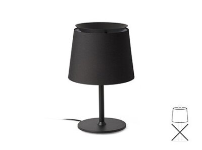 20314 TK-Lighting SAVOY SHADE TABLE LAMP BLACK  