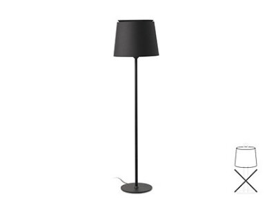 20317 TK-Lighting SAVOY SHADE FLOOR BLACK  