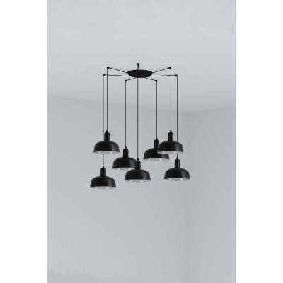 20340-141-7L TK-Lighting TATAWIN PENDANT LAMP SHADE METAL S BLACK 7xE27