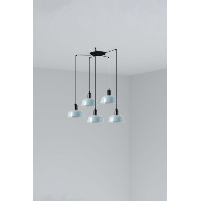 20340-142-5L TK-Lighting TATAWIN PENDANT LAMP SCR. METAL S BLUE GRAYISH 5xE
