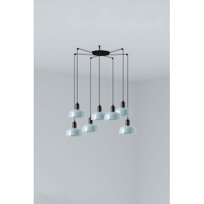 20340-142-7L TK-Lighting TATAWIN PENDANT LAMP SCR. METAL S BLUE GRAYISH 7xE