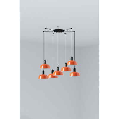 20340-143-7L TK-Lighting TATAWIN PENDANT LAMP SCR. METAL S ORANGE RED. 7xE2