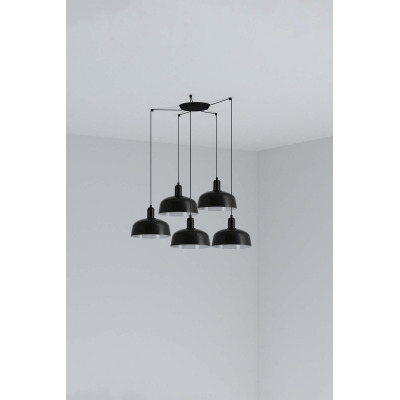 20340-146-5L TK-Lighting TATAWIN PENDANT LAMP SHADE METAL M BLACK 5xE27