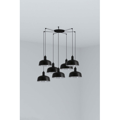 20340-146-7L TK-Lighting TATAWIN PENDANT LAMP SHADE METAL M BLACK 7xE27