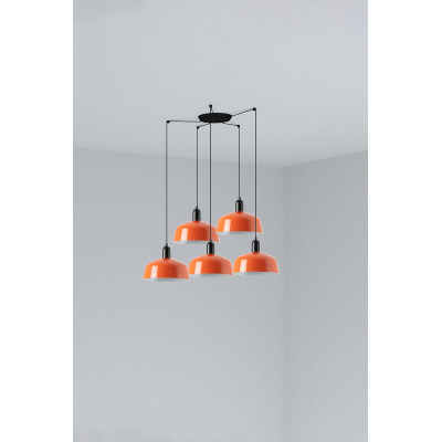 20340-148-5L TK-Lighting TATAWIN PENDANT LAMP SCR. METAL M ORANGE RED. 5xE2