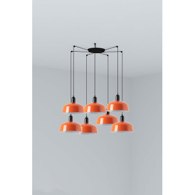 20340-148-7L TK-Lighting TATAWIN PENDANT LAMP SCR. METAL M ORANGE RED. 7xE2