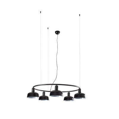20343-117-5L Faro TATAWIN CIRCULAR PENDANT BLACK SHADE S 5xE27