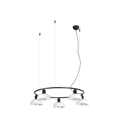 20343-140-5L TK-Lighting TATAWIN PENDANT LAMP CIR. SCR. METAL S WHITE 5xE27