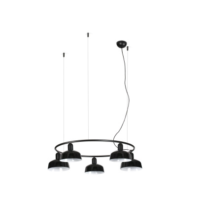 20343-141-5L TK-Lighting TATAWIN PENDANT LAMP CIR. SHADE METAL S BLACK 5xE2