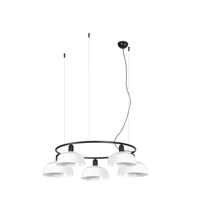 20343-145-5L TK-Lighting TATAWIN PENDANT LAMP CIR. SCR. METAL M WHITE 5xE27