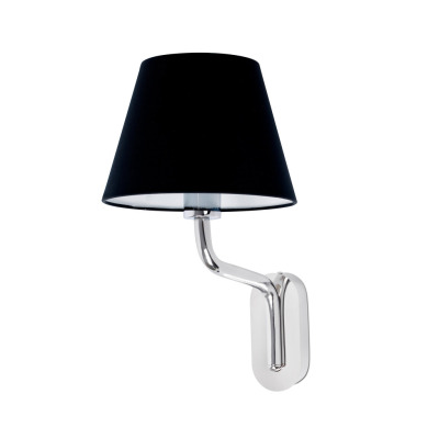 24005-12 Faro ETERNA CHROME WALL LAMP E27 15W BLACK SHADE