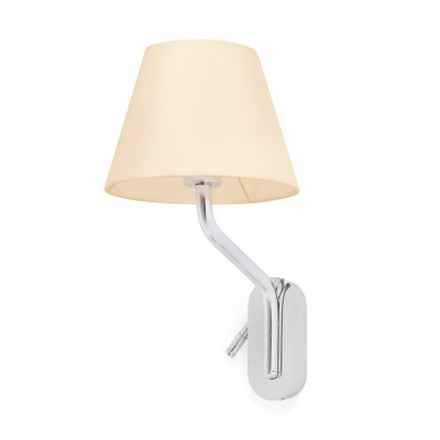 24006-11 Faro ETERNA CHROME WALL LAMP E27 15W WITH RIGHT READER