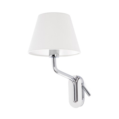 24007-10 Faro ETERNA CHROME WALL LAMP E27 15W WITH LEFT READER L