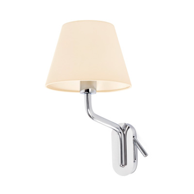 24007-11 Faro ETERNA CHROME WALL LAMP E27 15W WITH LEFT READER L