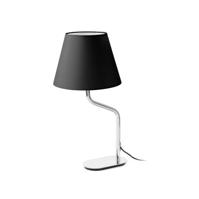 24008-15 Faro ETERNA CHROME TABLE LAMP BLACK SHADE