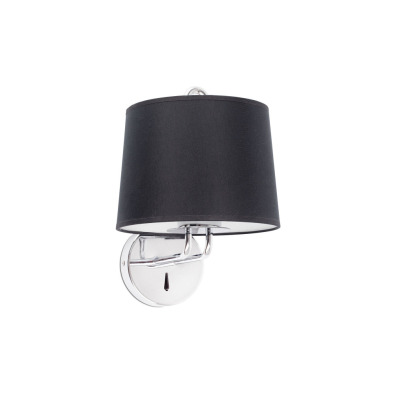 24031-03 Faro MONTREAL CHROME WALL LAMP BLACK SHADE