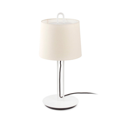 24034-05 Faro MONTREAL WHITE TABLE LAMP BEIGE SHADE