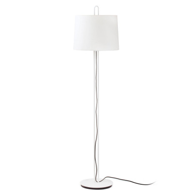 24036-08 Faro MONTREAL WHITE FLOOR LAMP BEIGE SHADE