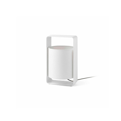 28380 Faro LULA P WHITE TABLE LAMP WITH WHITE LAMPSHADE 1 X E