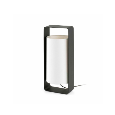 28385 Faro LULA G BLACK TABLE LAMP WITH BEIGE LAMPSHADE 1 X E
