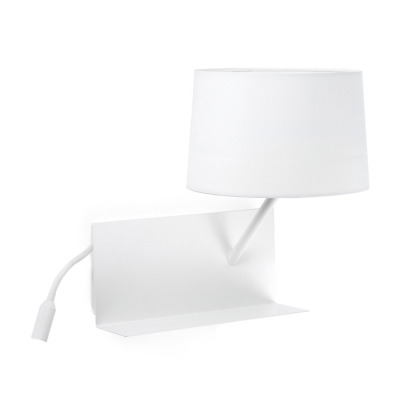 28414 Faro HANDY WHITE RIGHT WALL LAMP 1XE27 20W USB LED 3W