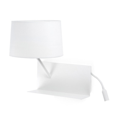 28415 Faro HANDY WHITE WALL LAMP WITH LED LEFT READER 1XE27 M