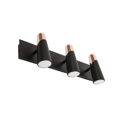 29027 TK-Lighting LAO LED BLACK AND COPPER WALL LAMP 3L             