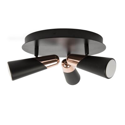 29028 TK-Lighting LAO LED BLACK AND COPPER CEILING LAMP 3L          