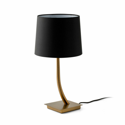 29685-06 Faro REM OLD GOLD TABLE LAMP BLACK SHADE