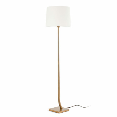 29687-07 Faro REM OLD GOLD FLOOR LAMP WHITE SHADE