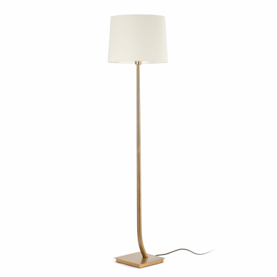 29687-08 Faro REM OLD GOLD FLOOR LAMP BEIGE SHADE