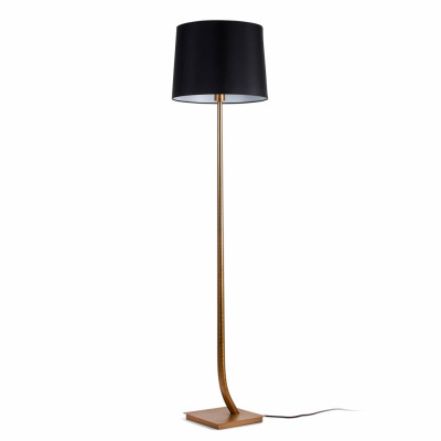 29687-09 Faro REM OLD GOLD FLOOR LAMP BLACK SHADE